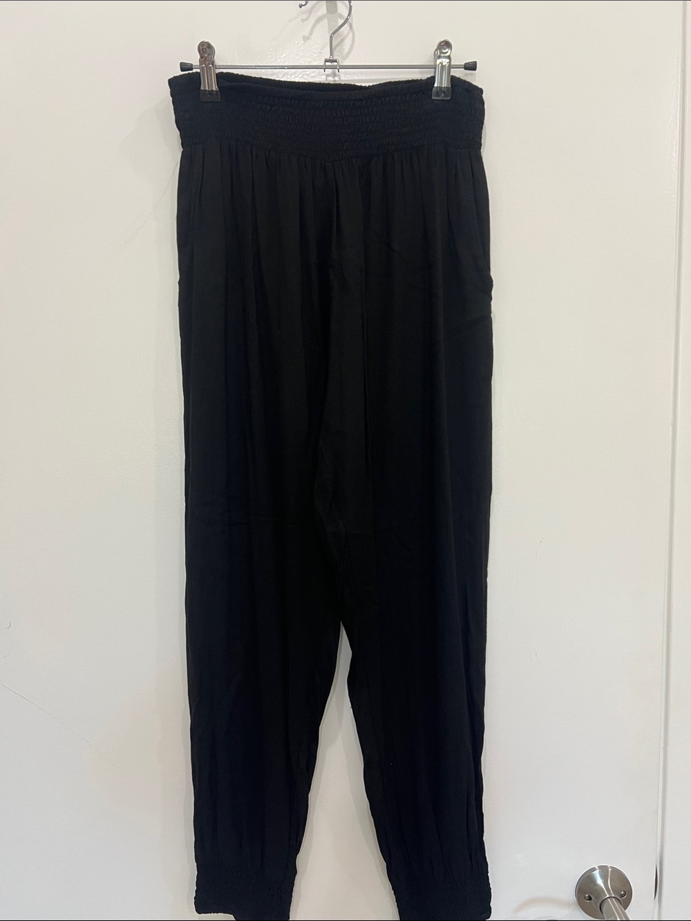 Mikoh Black Smocked-Waist Swim Coverup Pants